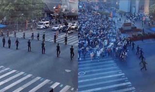 上海武警拉链式人墙